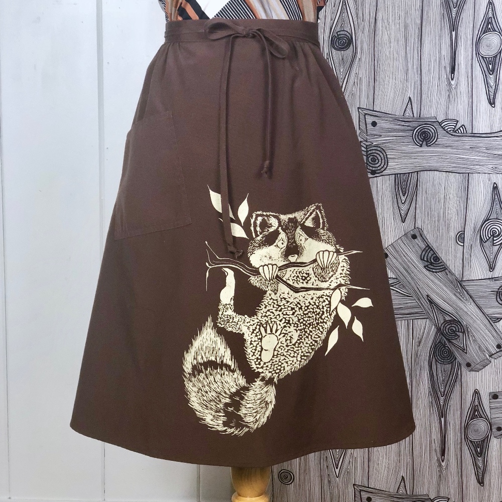 Vintage Wrap Raccoon Skirt! Amazing!